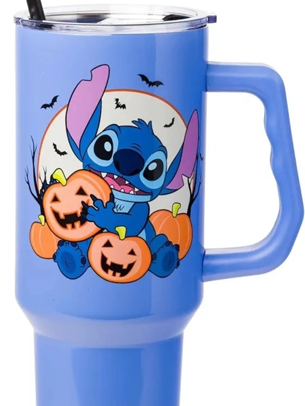 Disney Stitch Halloween Blue Stainless Steel Tumbler with Handle 40 oz